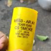 Salah satu selongsong gas air mata berserakan di Jalan Kramat Kwitang