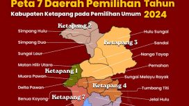 Peta 7 Daerah Pemilihan  Pada Pemilu 2024 di Kabupaten Ketapang