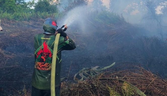 
Tim Dalkarhutla KPH Kubu Raya Terus Berjuang Padamkan Karhutla di Rasau Jaya Umum